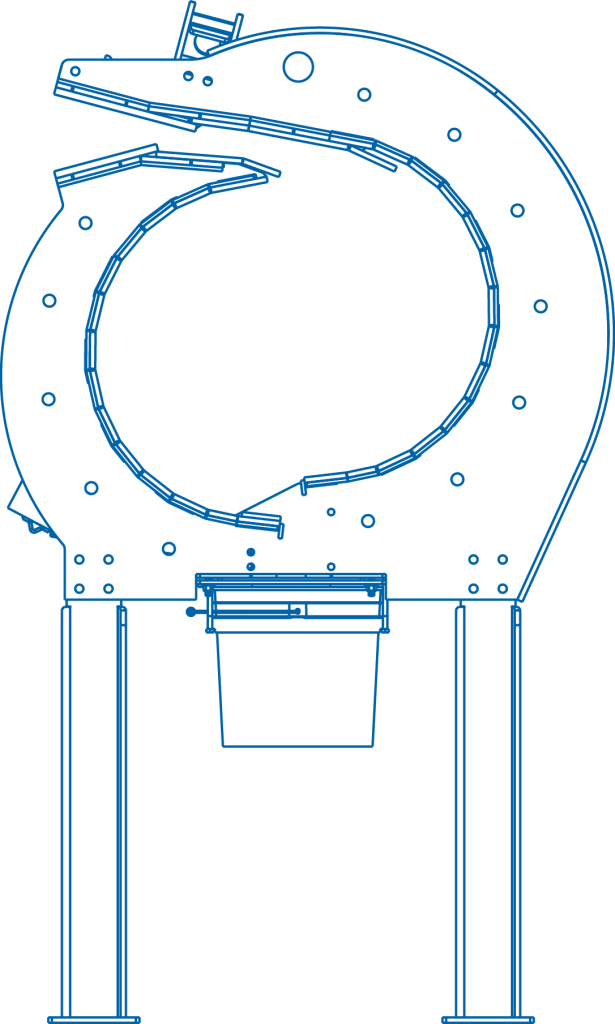 A diagram of the Basic 3 bullet collection system on the Total Containment Trap