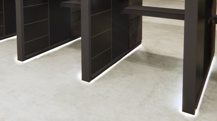 LED base lighting on an American Series Stall