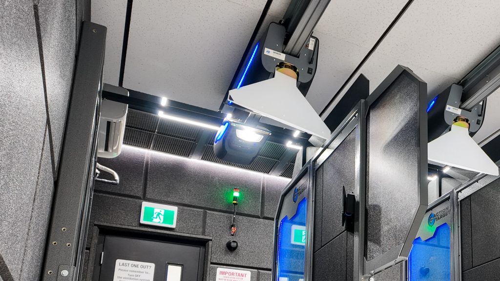 A close-up image of the dock lighting on a Genesis target retriever