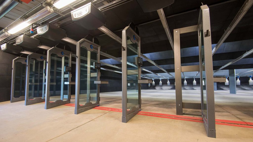 Sentry stall with ballistic glass on a military range